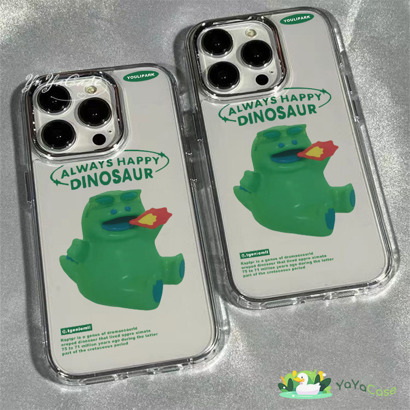 สำหรับ iPhone11 13 Case FOR เคสไอโฟน14 15 12 pro max 7 8 14 15 Plus X XR XS Max Dinosaurรุ่น ขั้นสูง TPU กรอบรูปโลหะเคส