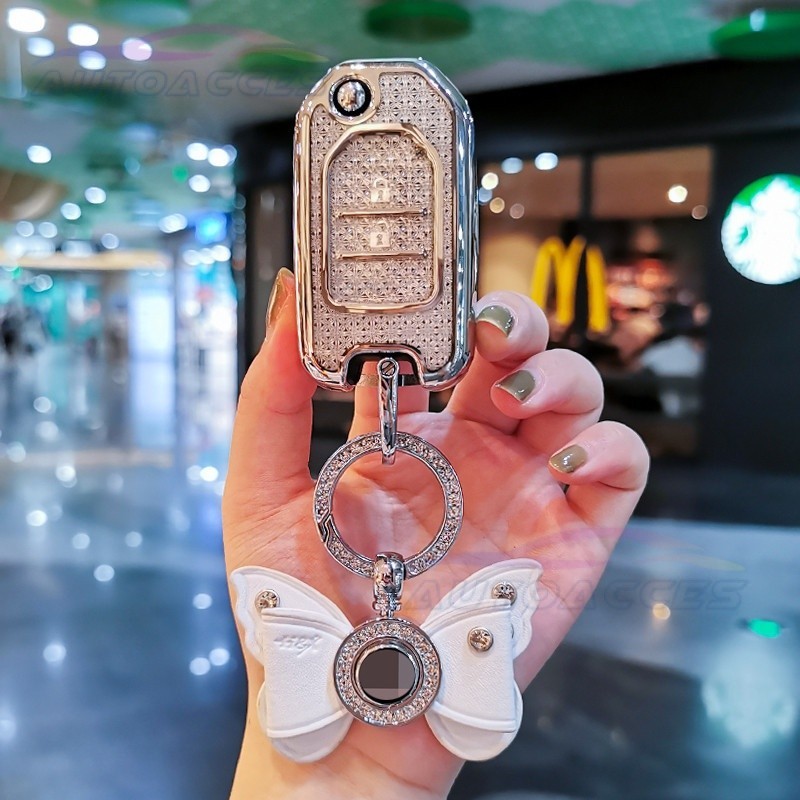 Twinkling TPU กรณีสําหรับ Honda Civic Accord Vezel Xrv Breeze Crv Crider หยกแจ๊สรถ Remote Key กล่องป้องกัน Key ผู้ถือพวงกุญแจอุปกรณ์เสริม ราคา ถูกที่สุด ดีลบีเคเค แกลเลอรีภาพที่ 5