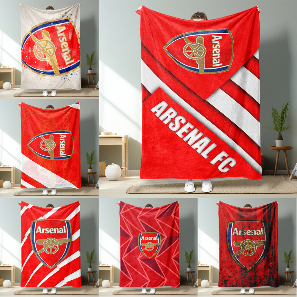 อาร์เซนอล FC โลโก้ผ้าห่มสักหลาดพิมพ์ด้านเดียวผ้าห่มสักหลาดผ้าห่มเครื่องปรับอากาศของขวัญที่ดีที่สุดสําหรับคน