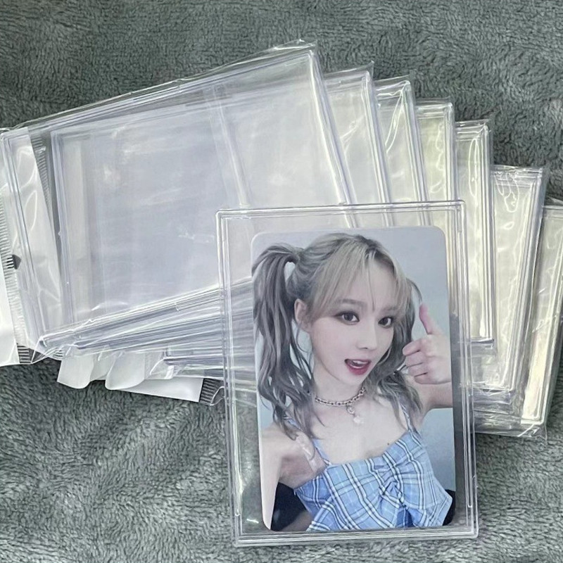3 ชิ้นโปร่งใส PVC Guka การ์ดอิฐจับคู่สําหรับขาตั้งกล้องที่เรียบง่ายวงเล็บ Idol Photo Card Cover Clip-on การ์ดป้องกันกรณี