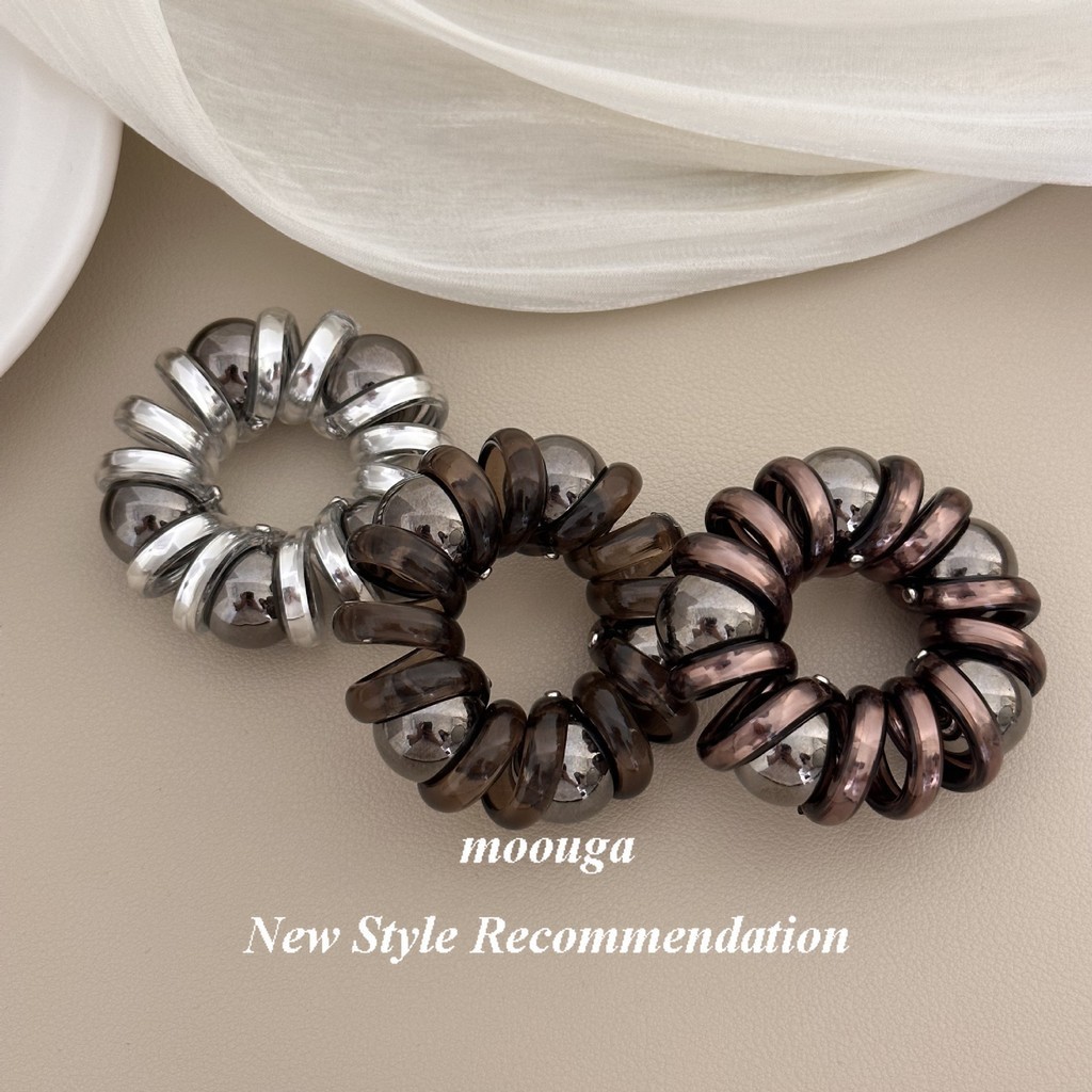 Moouga/simple Pearlสายโทรศัพท ์ ผมTie Headdressขนาดใหญ ่ Head Tie Classyผมหางม ้ าTieหัวยางHigh-EndผมTie