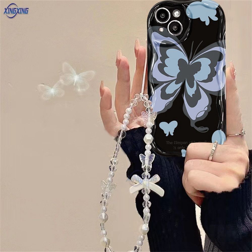 ใหม่! CASE CURLY WAVE AETHETIC BUTTERFLIES สําหรับ OPPO A15 A15S A16 A17 A17K A1K A76 A79 A36 A16K A
