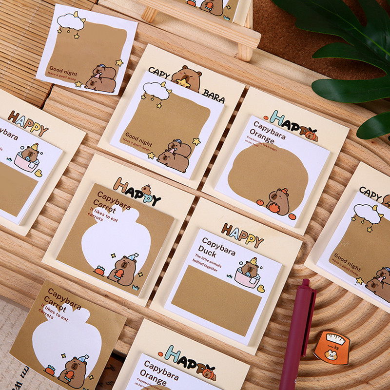30 แผ ่ นน ่ ารัก Capybara Series Note กระดาษ Memo Pad นักเรียนแบบพกพา Mini Sticky Notes