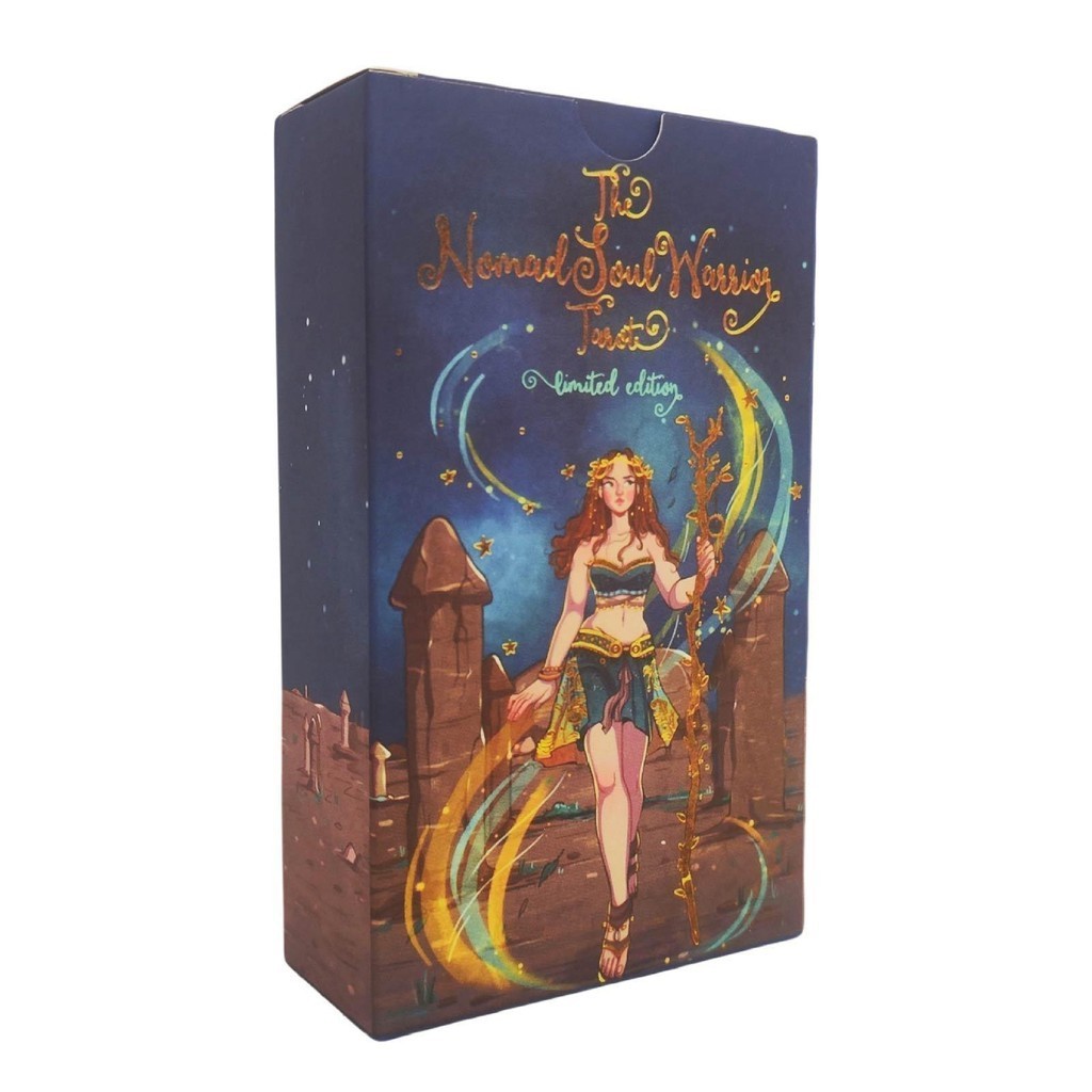 The Nomad Soul Warrior Tarot สําหรับผู้เริ่มต้น Fortune Telling Cards Tarot Deck พร้อมคู่มือภาษาอังกฤษสําหรับเกมปาร์ตี้ hontinth