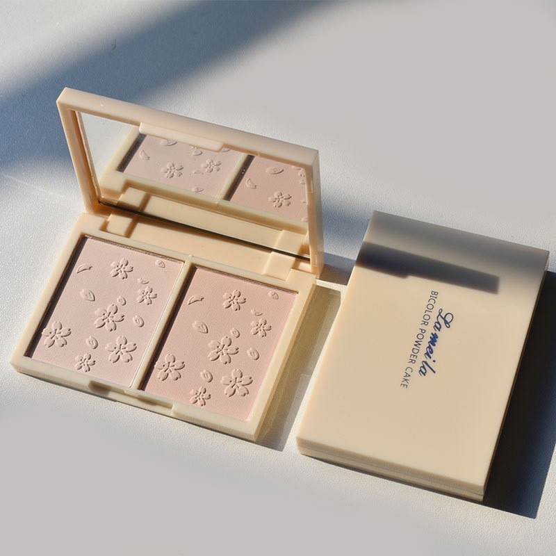 แป้ง2in1เค้กทูเวย์ ผสมรองพื้น LAMEILA-（FP5245） มีกระจก มีสองสีในกล่อง