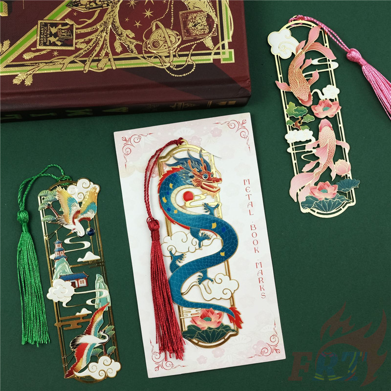 ❤ ศิลปะสไตล์จีน 1 ชิ้น . ที่คั่นหนังสือโลหะ Lucky Totem ❤ หนังสือแฟชั่น Loong จีน เครื่องหมายหน้าเครื่องเขียนอุปกรณ์สํานักงานโรงเรียน