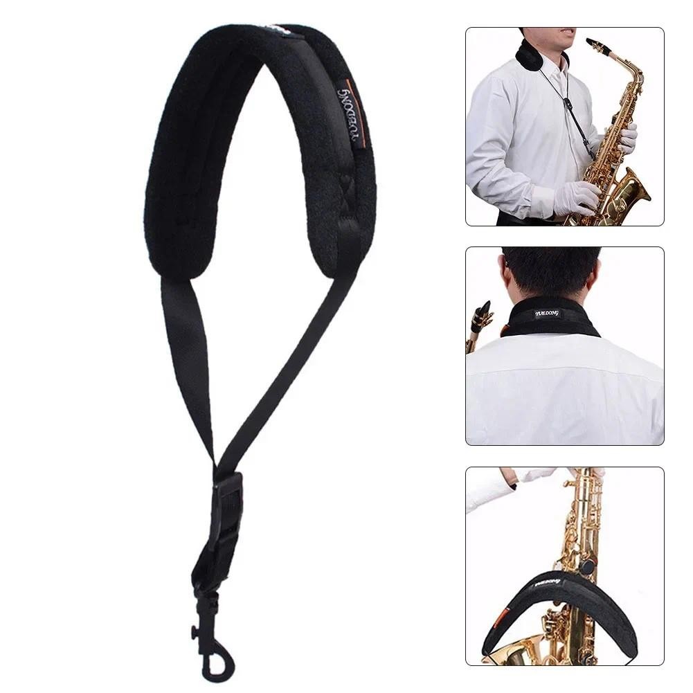 ปรับแซกโซโฟนสายคล้องคอสบาย Breathable สําหรับ Alto Soprano Tenor Bass Clarinet ภาษาอังกฤษ Horn Basso