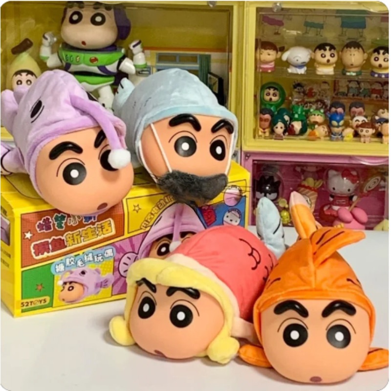 อะนิเมะ Crayon Shinchan Floppy Fish Series ของเล่นตุ๊กตา Plush Crayon Shinchan ของเล่นไฟฟ้าเดสก์ท็อปตกแต่งของขวัญสําหรับเด็กคริสต์มาส