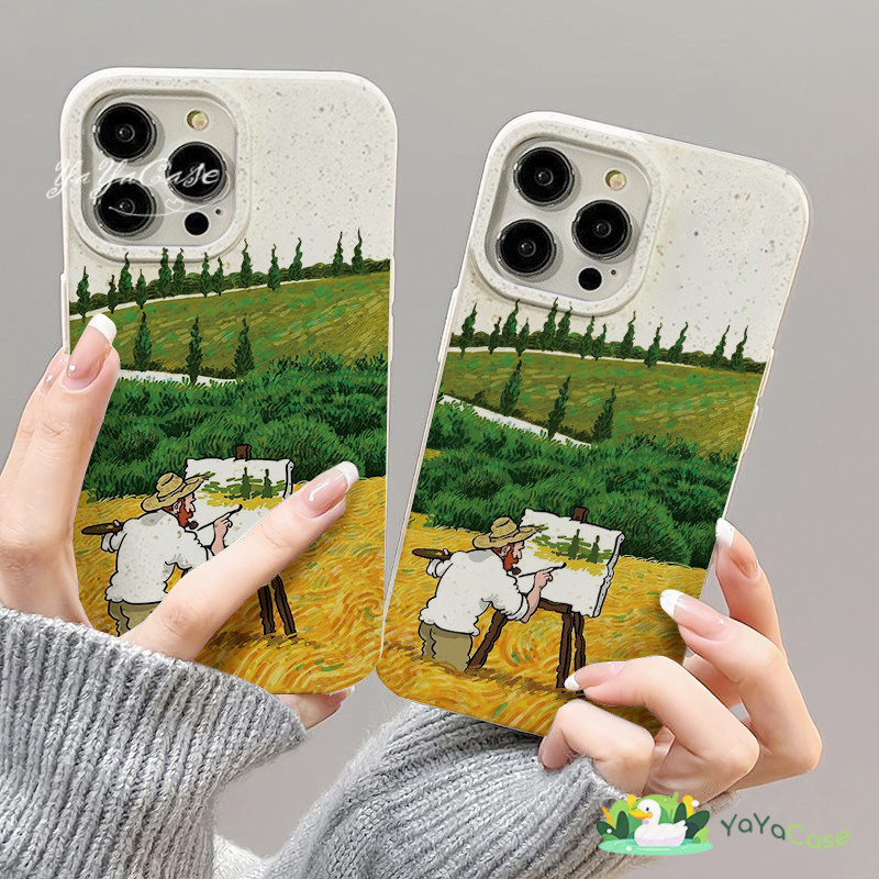 สำหรับ iPhone 11 13 CASE FOR เคสไอโฟน15 12 14 Pro Max X XR XS MAX 6 7 8 14 15 Plus 12 13 MINI ภาพวาดสีน้ำมัน สไตล์ เคส