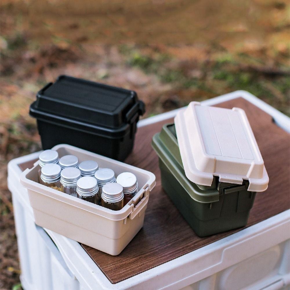Culinaryhv ชุดเครื่องเทศแคมป์ปิ้ง, พลาสติก 6 ชิ้นเครื่องปรุงรส Jar Camping กล่องเก็บ, ภาชนะเครื่องเทศกลางแจ้งทนทาน 1.1L/0.9L ความจุขนาดใหญ่อุปกรณ์บาร์บีคิว Organizer Travel - รูปที่ 3