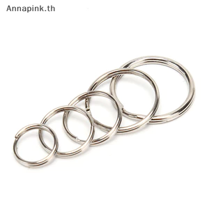 Annapink.th 100 ชิ้น/ล็อตพวงกุญแจ DIY โลหะผู้ถือกุญแจแยกแหวน Hoop ห่วงโลหะพวงกุญแจ EN