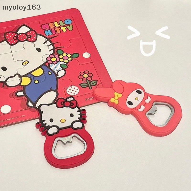 Myoloy การ์ตูน Hellos Kittys ที่เปิดขวดซิลิโคน ที่เปิดขวด สติกเกอร์ตู้เย็น Pvc กาวนุ่ม ที่เปิดขวด โลโก้ House Item TH