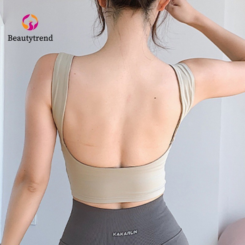 BeautytrendSports Bra แฟชั่น U-shaped Beauty Back Quick Drying Bra Gym Fitness