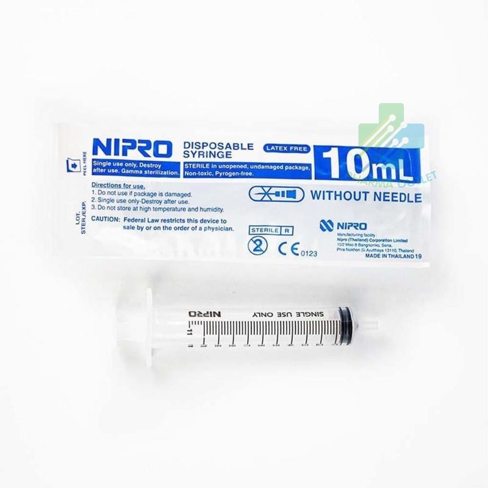 NIPRO Syringe 10ML ใช้สำหรับดูดของเหลว (1 ชิ้น)
