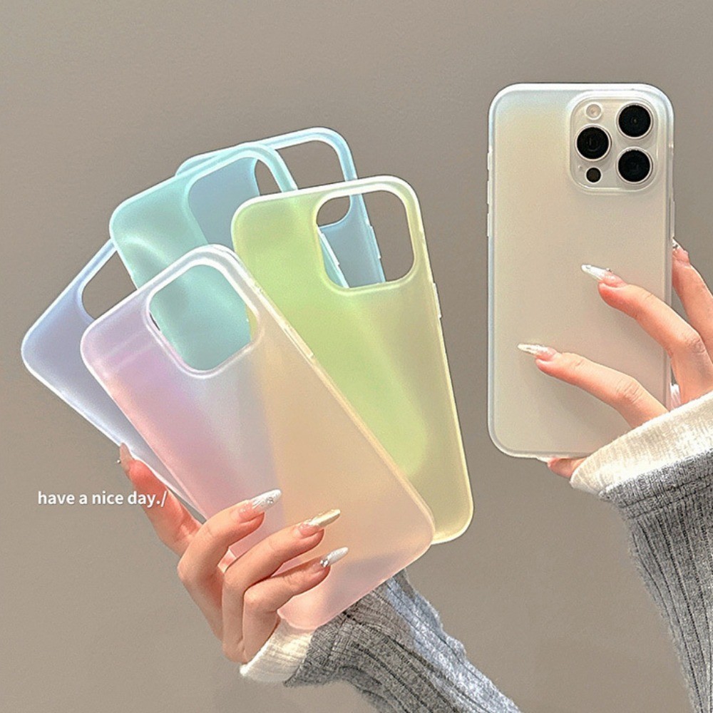 Ultra Thin สีสันโปร่งใสเคสโทรศัพท์สําหรับ Iphone 11 15 14 Pro Max 12 13 Plus XR XS Max 7Plus 8Plus Anti-Fingerprint กันกระแทกนุ่มโทรศัพท์ปกหลัง