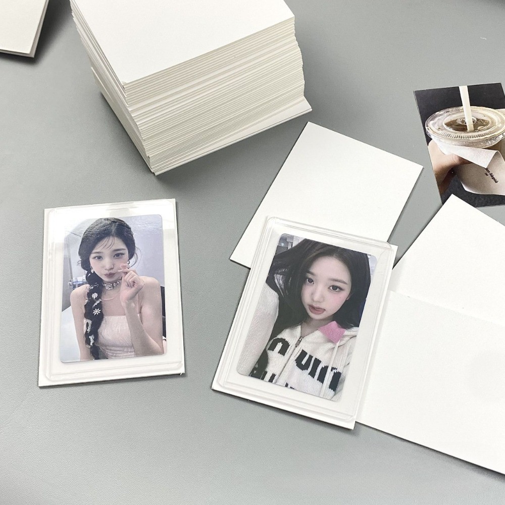 10 ชิ้น/เซ็ต A7 กระดาษแข็งสีขาว 1 มม. หนาการ์ดบอร์ด Photocard Protector วัสดุบรรจุภัณฑ์