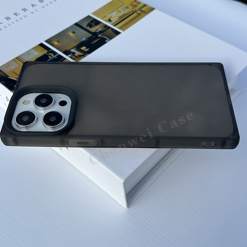 กันกระแทกสแควร์กรอบนุ่มเคลือบเงาใสสีดําเคสโทรศัพท์สําหรับiPhone 15Promax 15Pro 15Plus 15 14Promax 14Pro 14 11 13 12promax 17 13promax 12pro 13pro 14Plus 16Pro ราคา ถูกที่สุด ดีลบีเคเค แกลเลอรีภาพที่ 3