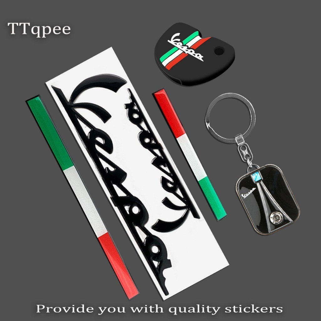 Vespa มอไซ สกูตเตอร์ สติ๊กเกอร์3D หมวกกันน๊อค โช๊คหลัง กันน้ำ บังโคลน ตกแต่งรถ GTS Sprint