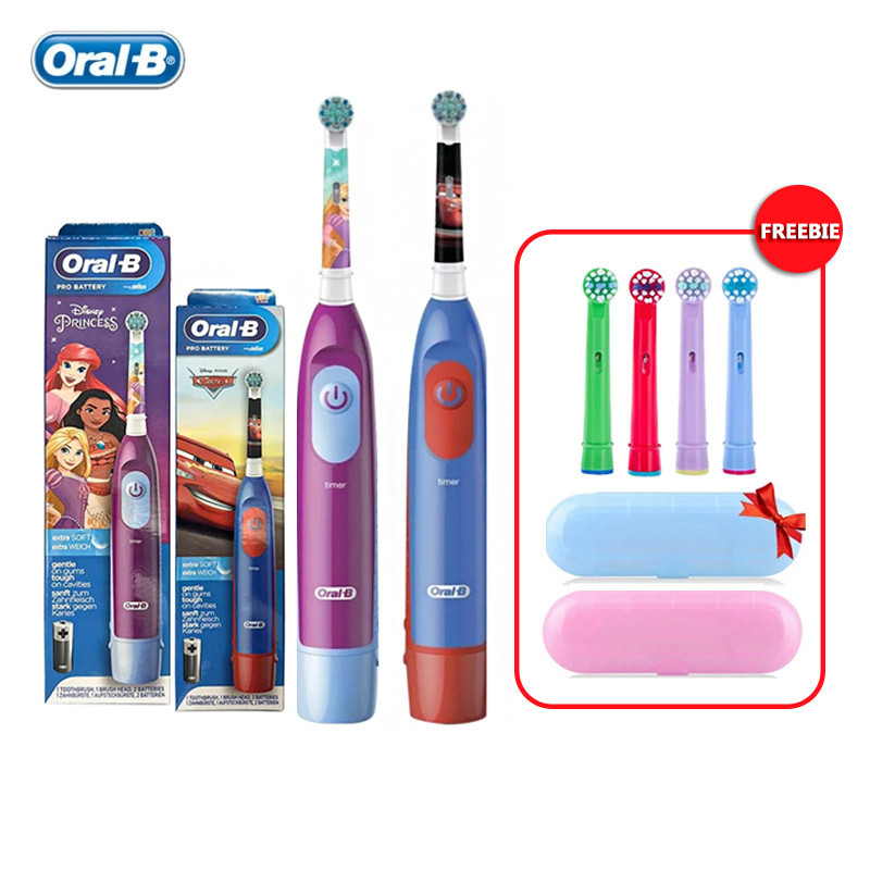 แปรงสีฟันไฟฟ้าสําหรับเด็ก Oral B ขนแปรงนุ่ม DuPont พลังแบตเตอรี่ AA สําหรับเด็กอายุ 5+