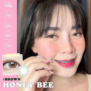 🔥คอนแทคเลนส์ ขนาดมินิ Honey bee Brown/Gray (kittykawaii)