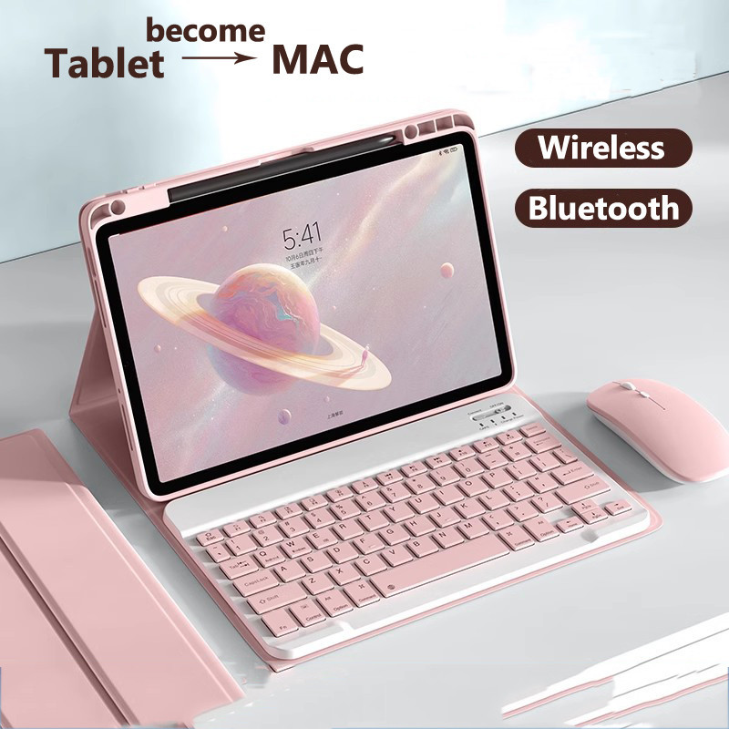 สําหรับhuawei MatePad SE 11 นิ้ว 2024 Air 11.5 S 11 นิ้วPaperMatte Pro 11 2024 2022 แท็บเล็ต,ที่ถอดออกได้คีย์บอร์ดฟรีเมาส์TPUปกหลัง