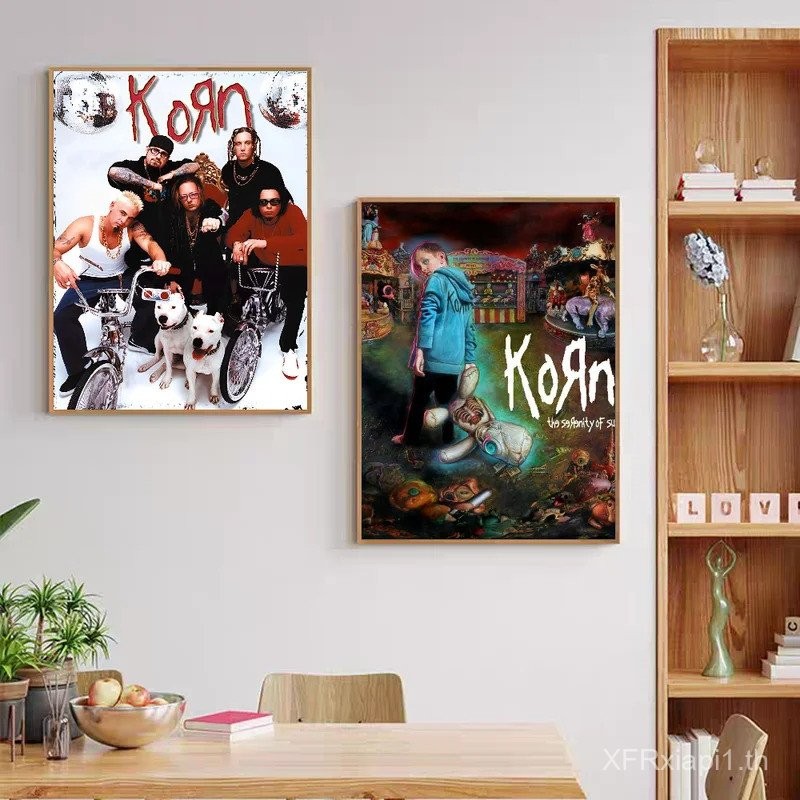 Korn Rock Band คลาสสิก Vintage โปสเตอร์ HD คุณภาพ Wall Art Retro โปสเตอร์สําหรับ Home Room Wall Decor,ไม่มีกรอบผ้าใบภาพวาดของขวัญ