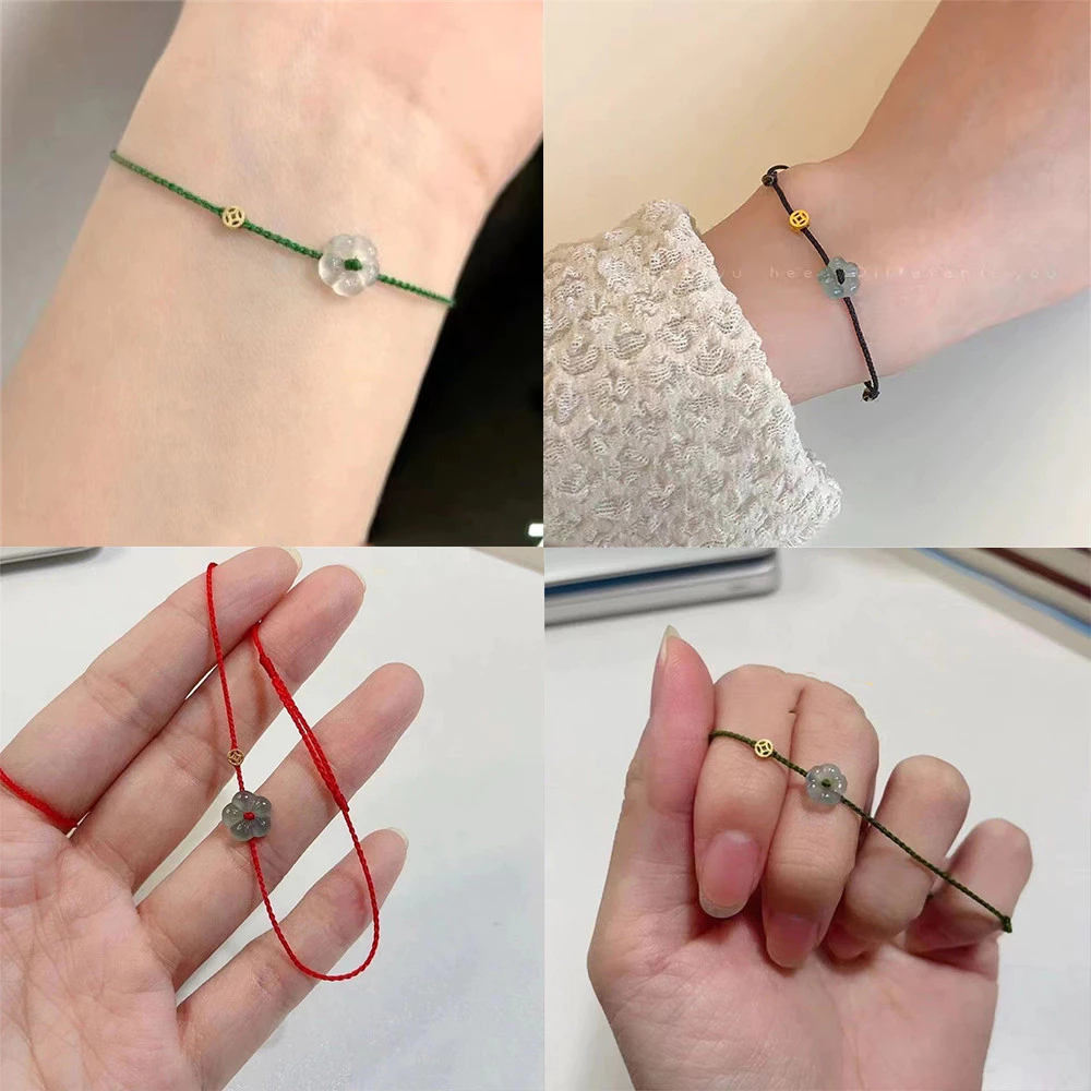 ฤดูใบไม้ผลิสีเขียวมินิทอมือเพื่อนที่ดีที่สุดสร้อยข้อมือ อิน อารมณ์สีขาวเพื่อเปิดโชคของขวัญคู่