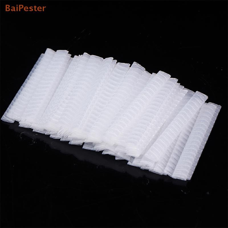 [BaiPester] 100 ชิ้นตาข่ายยืดหยุ่นตัวป้องกันสุทธิปลอกความงามเครื่องสําอางสีขาวแปรงแต่งหน้ายามเครื่องมือสะดวก