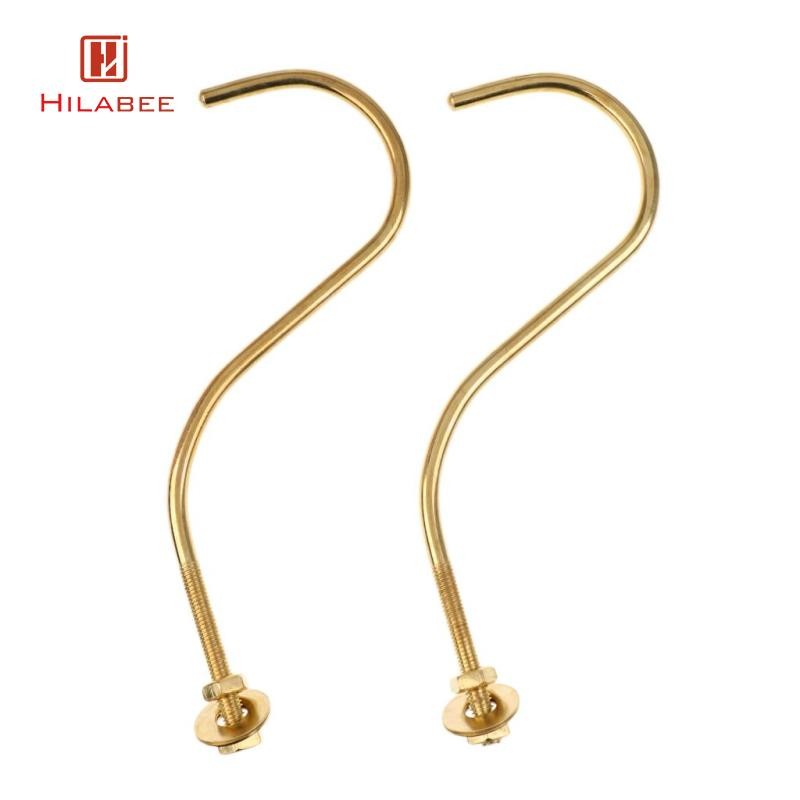 [hilabee] 2 ชิ้นทองเหลืองบิลเลียดสนุ๊กเกอร์สระว่ายน้ําโต๊ะตะขอชั้นวางคิวผู้ถือคิว