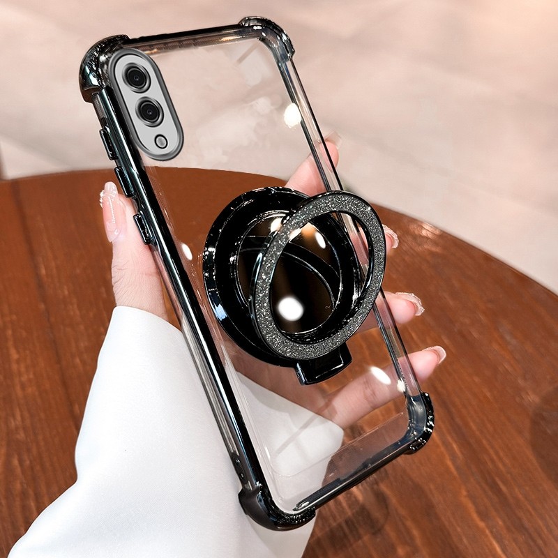 กรณีสําหรับ Samsung a02 Samsung m02 เคสโทรศัพท์โปร่งใสกระจกแม่เหล็กผู้ถือซิลิโคนนุ่มกรณีกันกระแทกสี่มุม RFVTGBE - รูปที่ 3