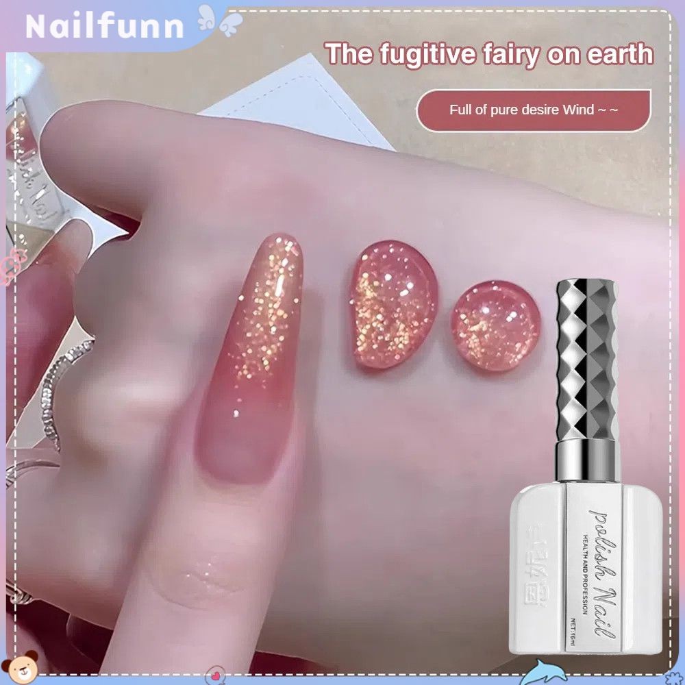 มีสินค้าพร้อมส่ง Annies Peach Blossom Sky Fine Flash Series Nail Gel Glitter Broken Diamond Photothe