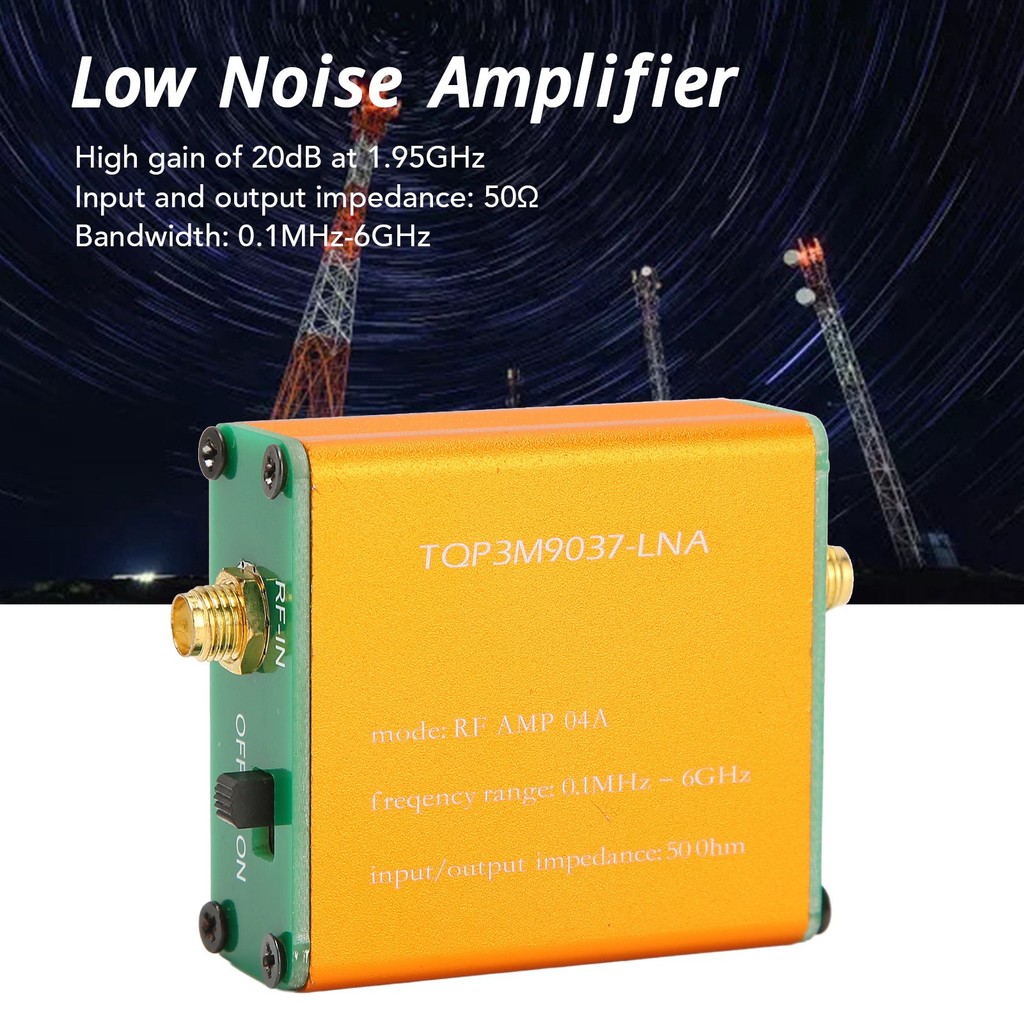 สนุก~ 0.1MHz-6GHz Full Band Low เครื่องขยายเสียง Professional 20dB High Gain LNA RF Power Preamplifier Module จัดส่งพร้อมแบตเตอรี่ในตัว