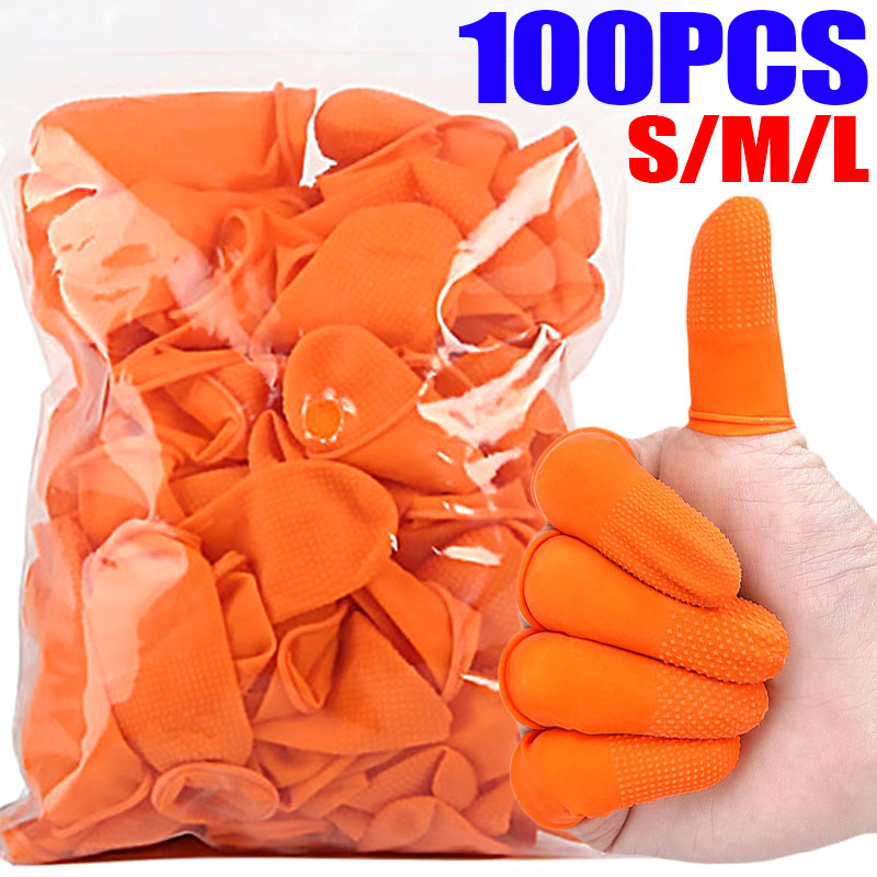 ถุงมือนิ้วยางธรรมชาติ - หมวกป้องกันปลายนิ้วแบบใช้แล้วทิ้ง - ปลอกหุ้มนิ้วยางลาเท็กซ์กันลื่น - นํากลับมาใช้ใหม่, ป้องกันไฟฟ้าสถิตย์, อเนกประสงค์, ทนท