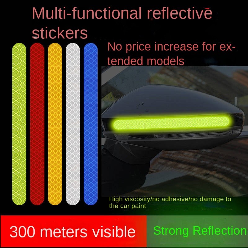 11ชิ้นรถจักรยานยนต์รถสติกเกอร์สะท้อนแสงแถบยาวป้ายเตือนรอยขีดข่วนปิดกั้นจักรยานไฟฟ้าจักรยานส่องสว่างสติกเกอร์ขนาดใหญ่พิเศษ