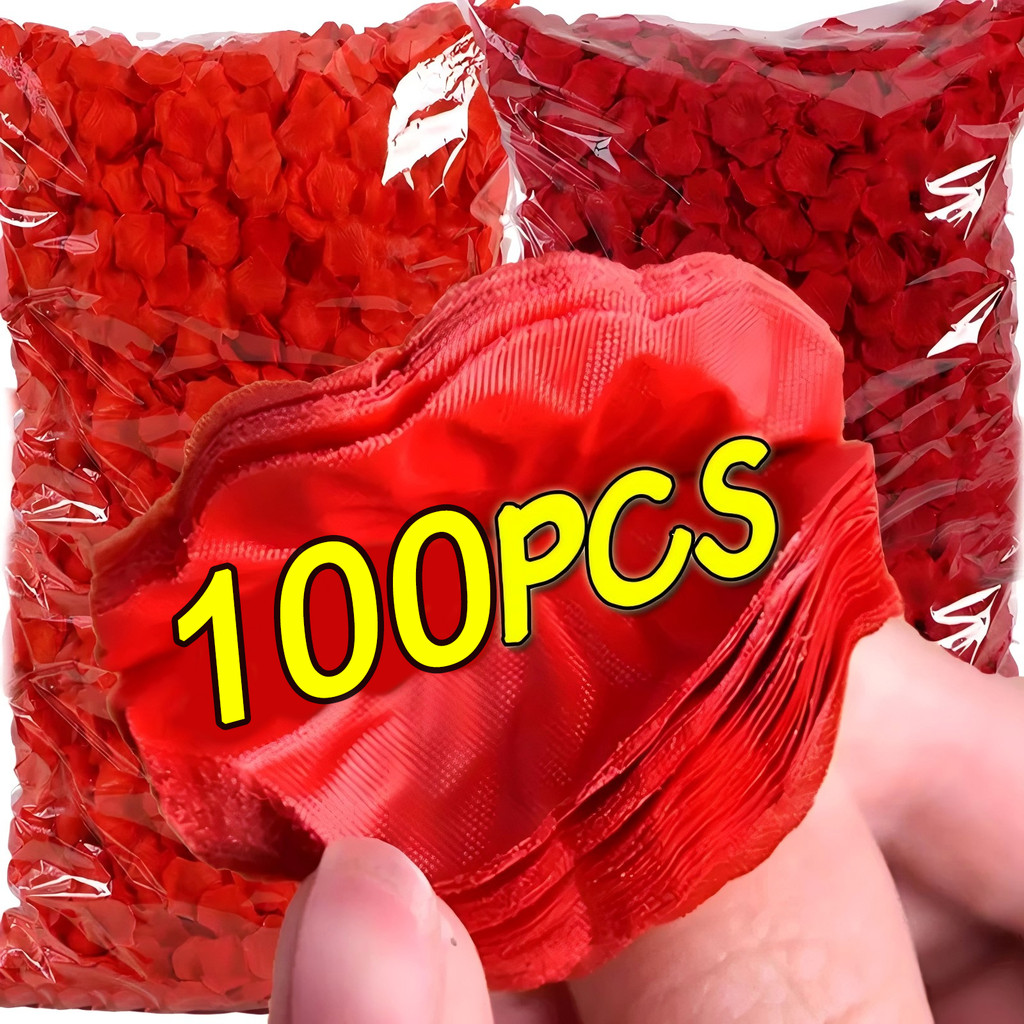 100ชิ้นประดิษฐ์กลีบดอกกุหลาบปลอม/จําลองผ้าไหมกุหลาบกลีบ/งานแต่งงานโรแมนติกดอกไม้ตกแต่ง