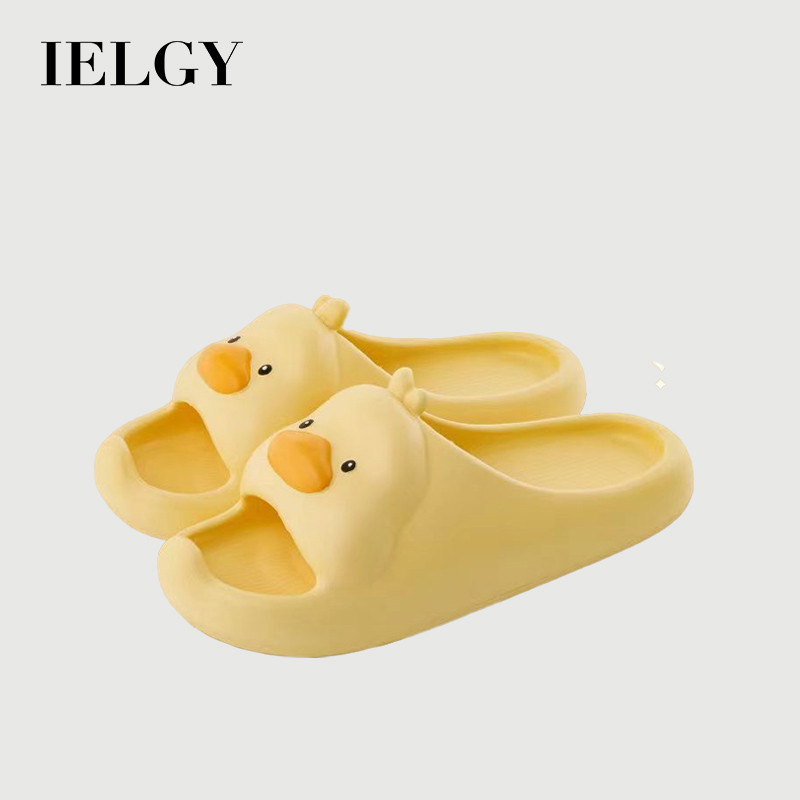 IELGY รองเท้าแตะการ์ตูนฤดูร้อนเป็ดน่ารักสร้างสรรค์นักเรียนบ้านลื่นรองเท้าแตะคู่