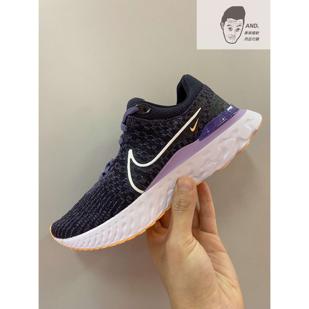 แล้ว. รองเท้ากีฬา NIKE REACT INFINITY RUN FK 3 สีดำม่วง สำหรับผู้หญิง DD3024-502