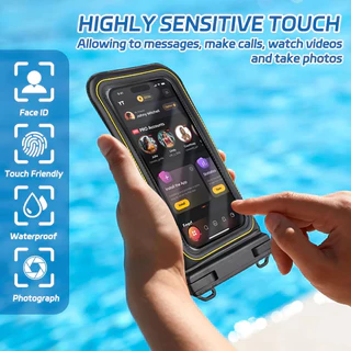 IPX8 กระเป๋าใส่โทรศัพท์กันน้ําลอย [เบาะฟองน้ํา] เคสโทรศัพท์กระเป๋าแห้งสําหรับ iPhone 17 16 15 14 Pro 13 13 Pro Max 12 11 XR XS SE, Samsung Galaxy