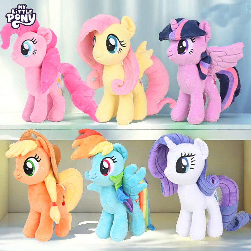 My Little Pony Series ของเล่นตุ๊กตา Pony ตุ๊กตานุ่มการ์ตูนม้าตุ๊กตาของเล่น Twilight Sparkle Fluttershy Pinkie พาย Pony ตุ๊กตาของเล่น