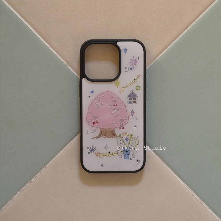 เกาหลี Ins Dreamy Fairy Tale World สีดํา Soft Edge สําหรับ Iphone16promax/15pro/13/12/11/14pro xsmax เคสโทรศัพท์ ราคา ถูกที่สุด ดีลบีเคเค แกลเลอรีภาพที่ 4