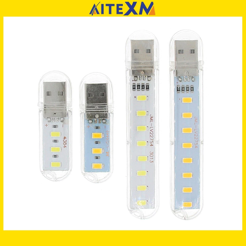 โคมไฟ LED USB พกพา 3/8 LED สำหรับ PC แล็ปท็อป 5730