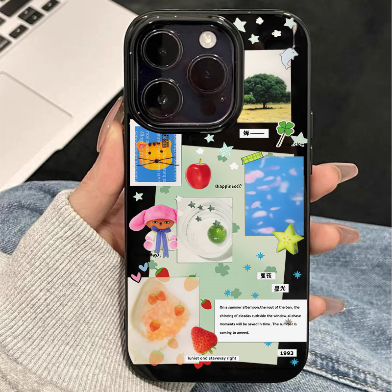 สําหรับกรณี iphone 16promax 16pro 16 15promax 15pro 15 14promax 14pro 14 13promax 13pro 13 12pro 12promax 12 11promax 11 xsmax xr xs 7plus 8p ภาพตัดปะ H9A5