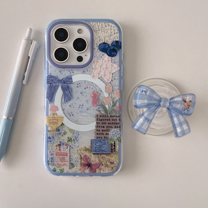 สําหรับIphone Case 17 Pro Max 16 Pro Max 15 Pro Max 14 Pro Max 2-in-1 Blueberry Bowเคสโทรศัพท์