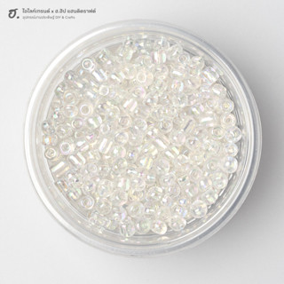 ลูกปัดเม็ดทราย ขนาด 4 มม. สีใสรุ้ง Rainbow Gleam