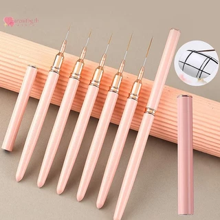 RENBG 5 ชิ้นเล็บ Liner ชุดแปรง UV เล็บเจลชุดภาษาฝรั่งเศสคํา Stripe Line ภาพวาดวาดดอกไม้ปากกาเล็บเครื่องมือ TH