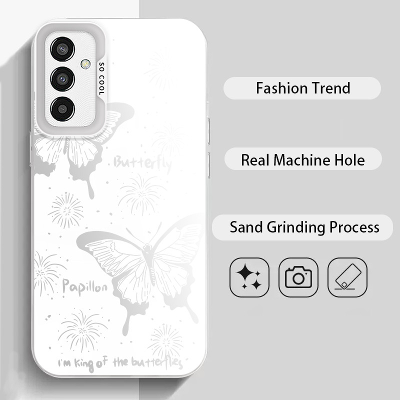 สําหรับ Samsung Galaxy M23 5G-F23 5G, Fireworks ผีเสื้อ,เคสโทรศัพท์ IMD ป้องกันการตกเคลือบคุณภาพสูง