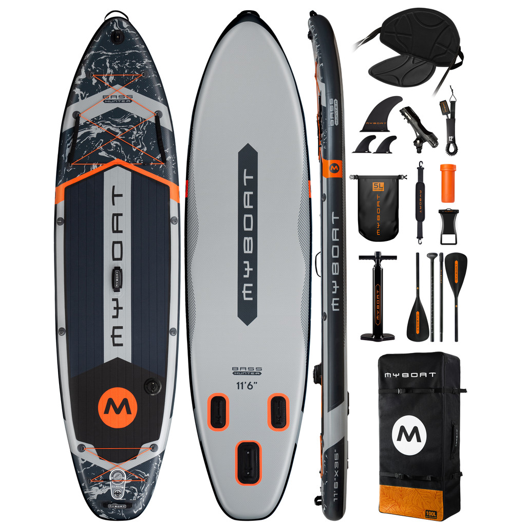 Myboat กันน้ํา Inflatable Paddle Board 116x35x6 ผู้ใหญ่สไตล์ยืนตกปลาน้ําพร้อมอุปกรณ์เสริม SUP