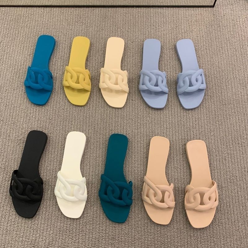 [Light Quick-drying] Flat French Niche Sandals รองเท้าแตะรองเท้าผู้หญิงสวมใส่ด้านนอก 2022 สไตล์ใหม่ชายหาดฤดูร้อนสไตล์นางฟ้ารองเท้าแตะเยลลี่❤3.20❤