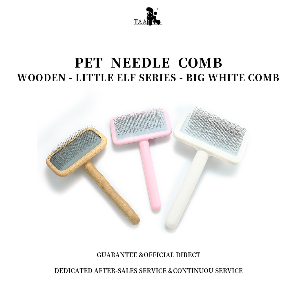 Taa หวีสัตว์เลี้ยง Professional Dog Flat Pin Comb หวีพลาสติกเป็นมิตรกับสิ่งแวดล้อมสําหรับสุนัข Multi