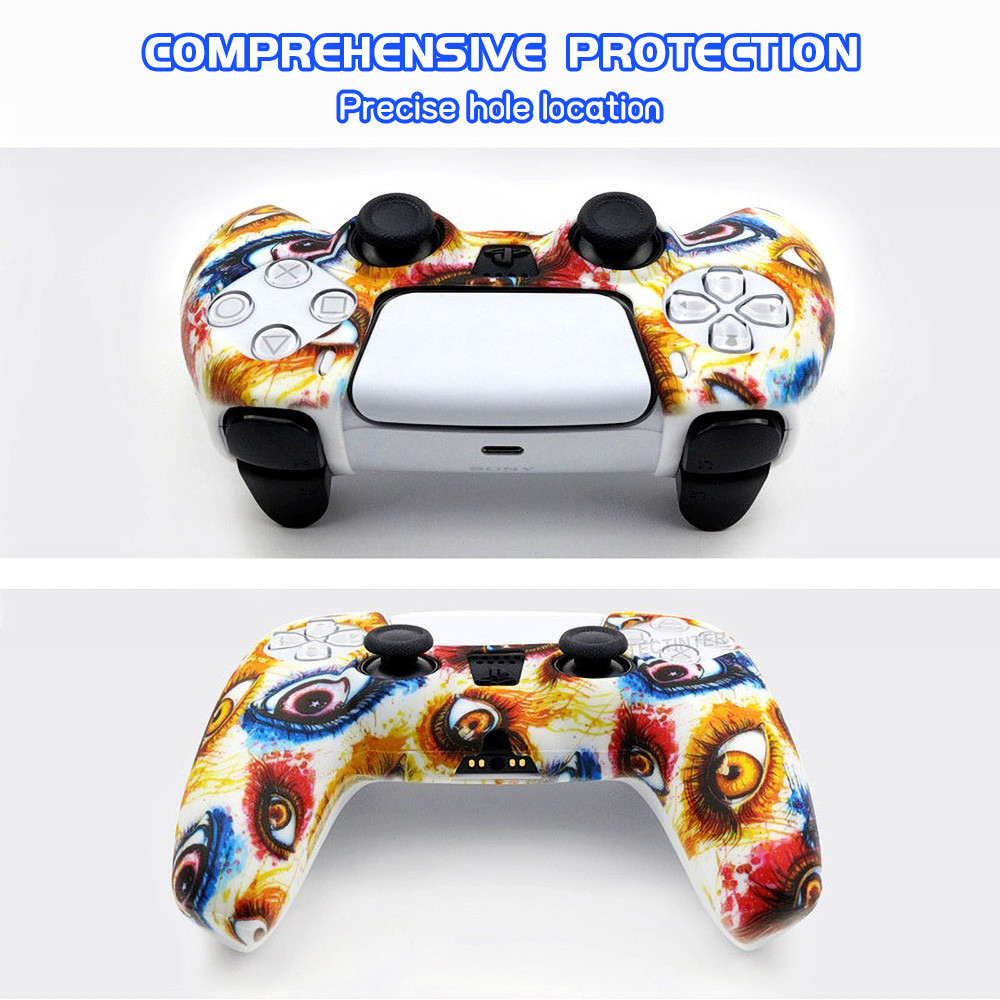 ซิลิโคนเคสสําหรับ PS5 น่ารัก เคสจอยPS4 ฝาครอบเกมแพด Kawaii อุปกรณ์เสริมจอยสติ๊ก Skin Grip Playstation 5 Anti-Slip